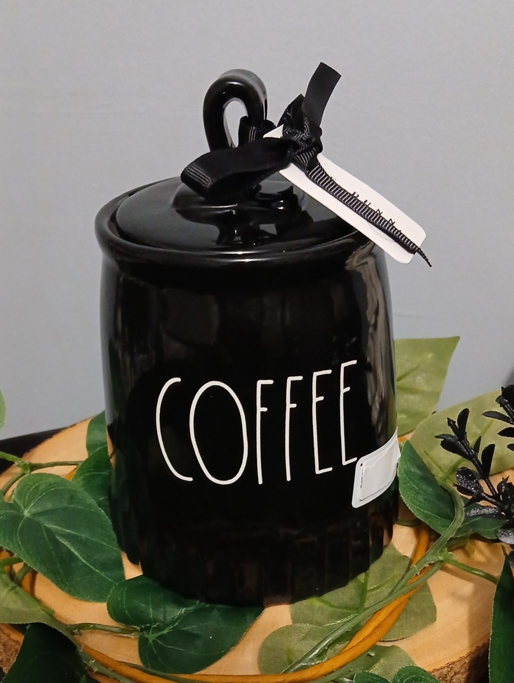 NEW 2026! Rae Dunn Black Coffee Canister with White COFFEE Lettering NWT